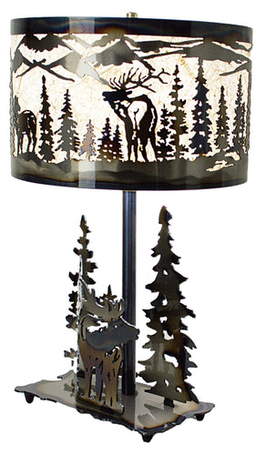 Elk Table Lamp Round Shade Small