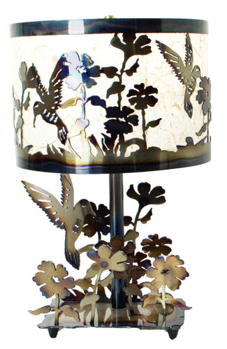 Hummingbird Table Lamp Round Shade Small