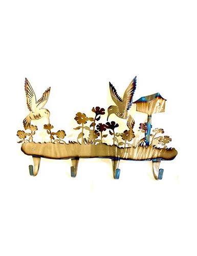 Hummingbird 4 Hook Coat Rack