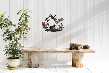 Frog and Dragonflies wall art-Metalcraft Design