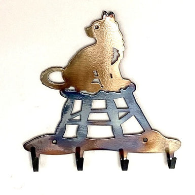 Cat on Stool Key Rack - MetalCraft Design