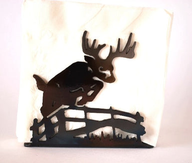 Deer Jumping Fence Large Napkin Holder - MetalCraft Design
