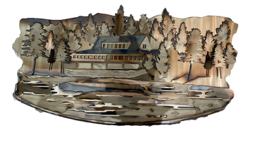 Custom Pond Landscape Scene Wall Art - MetalCraft Design