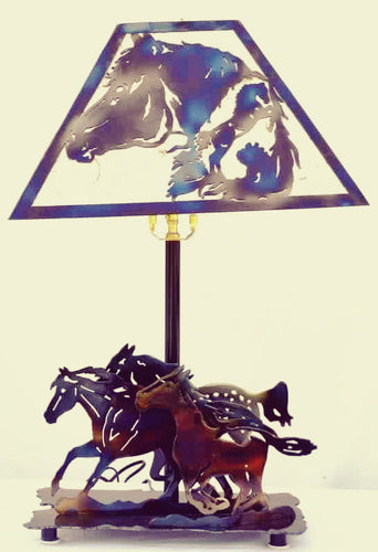 Horse Stampede Table Lamp Medium - MetalCraft Design