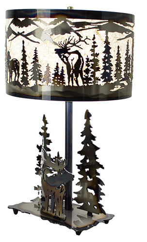 Elk Table Lamp Round Shade Medium