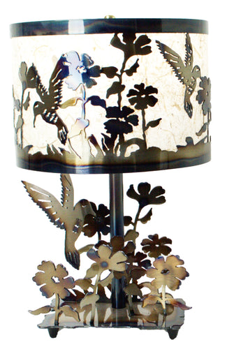 Hummingbird Table Lamp Round Shade Large