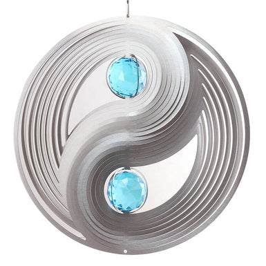Yin Yang Double Crystal Stainless Steel Wind Spinner
