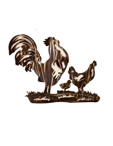 Rooster Hen and Chick Wall Art
