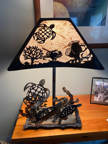 Shell Back Sea Turtle Lamp Medium - MetalCraft Design