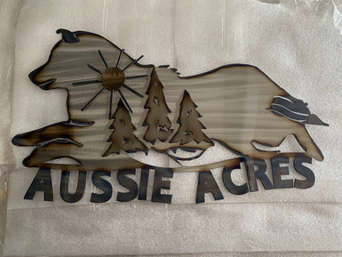 Custom Sign Aussie Acres Dogs - MetalCraft Design