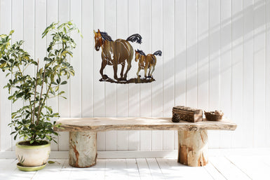 Horse and colt galloping-MetalCraft Design