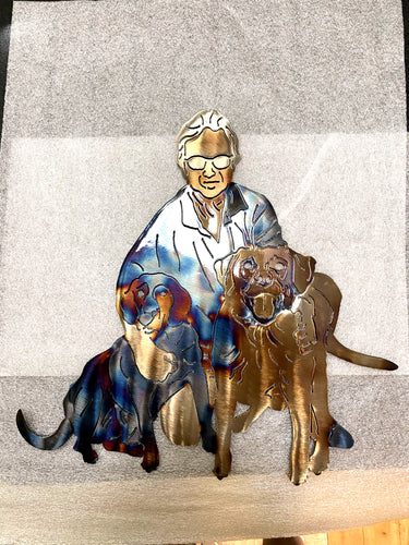 Two Dogs and the owner - MetalCraft Design