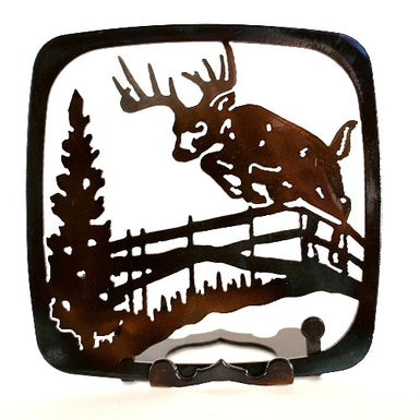 Deer Jumping Fence Trivet - MetalCraft Design