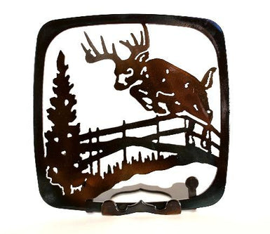Deer Jumping Fence Trivet - MetalCraft Design