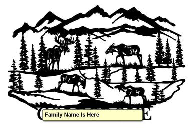 Custom Moose Mountain Family Sign - MetalCraft Design