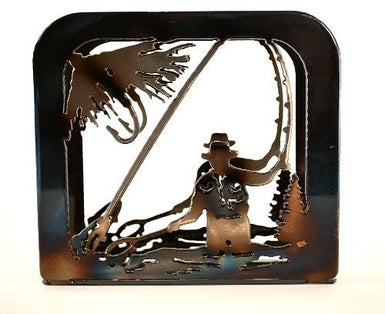 Fly Fisherman Large Napkin Holder - MetalCraft Design