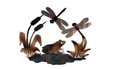 Frog and Dragonflies Wall Art - MetalCraft Design
