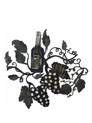 Grapevine With Wine Bottle Wall Art - MetalCraft Design
