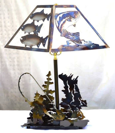 Fly Fisherman Table Lamp - MetalCraft Design