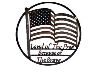 Land of the Free - Flag with Motto Wall Art - MetalCraft Design