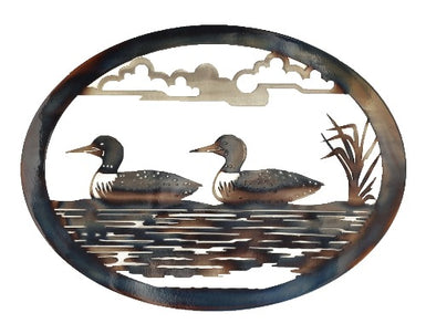Loons Oval Wall Art - MetalCraft Design