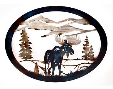 Moose Oval Wall Art - MetalCraft Design