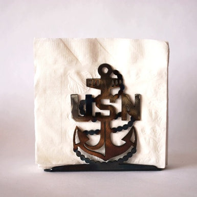 US Navy Anchor Large Napkin Holder - MetalCraft Design