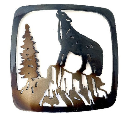 Wolf Howling Trivet - MetalCraft Design