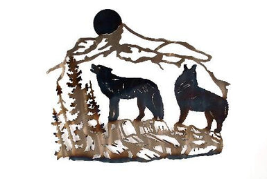Wolves (2) Howling Wall Art - MetalCraft Design