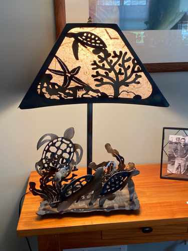 Shell Back Sea Turtle Lamp Medium - MetalCraft Design