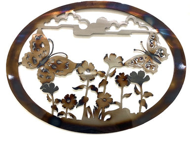 Butterfly Wall Art Oval - MetalCraft Design